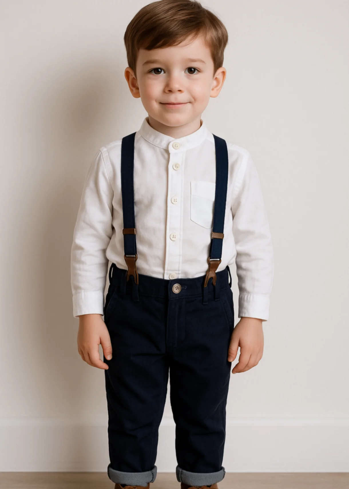 Classic Boys’ Navy Blue Trousers With Suspenders